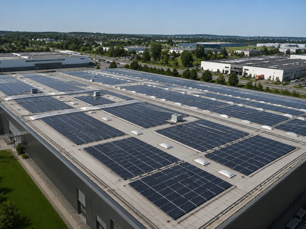 Industrijska sončna elektrarna na strehi proizvodne hale